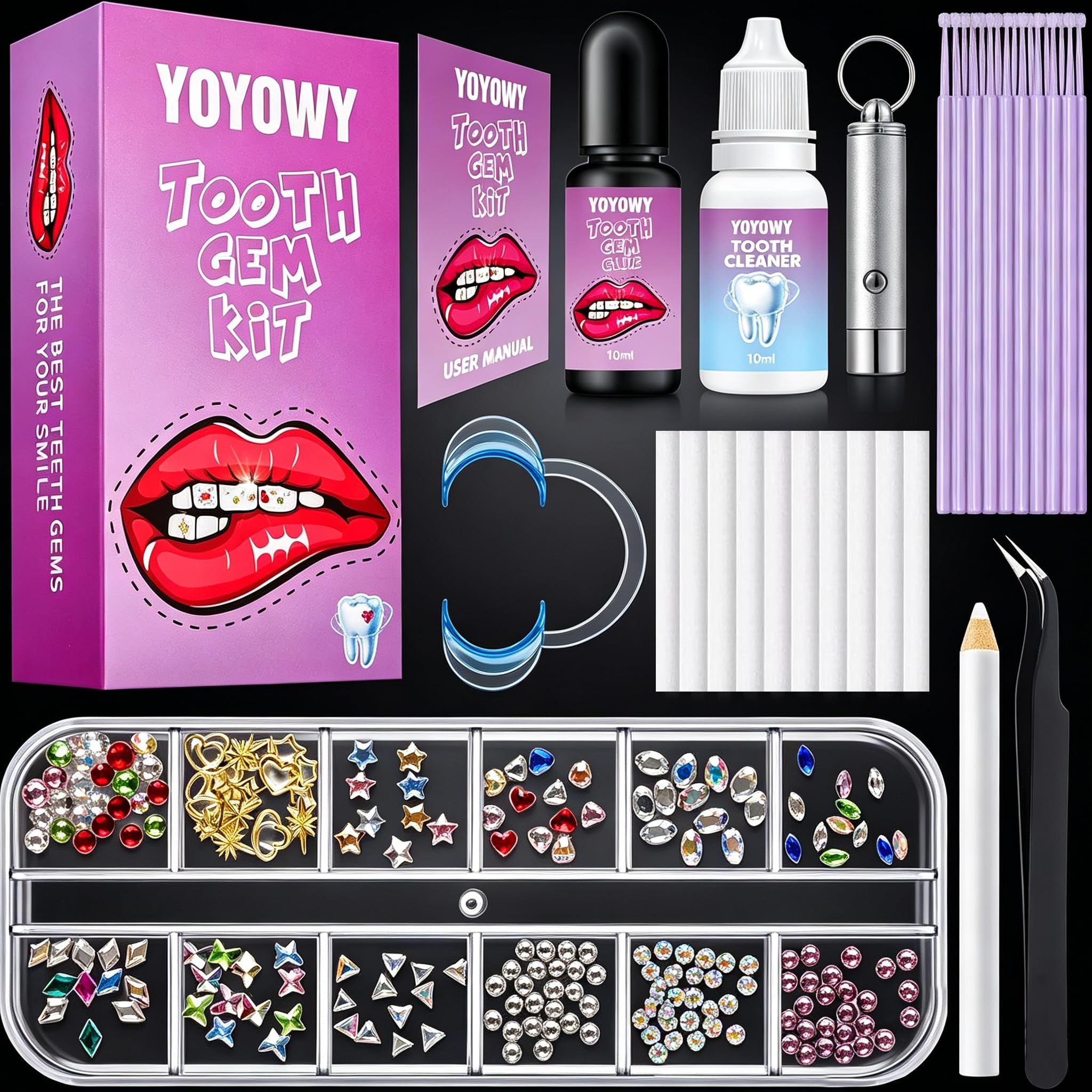 Amazon.com: YOYOWY Tooth Gem Kit,Teeth Jewelry Kit with Glue and