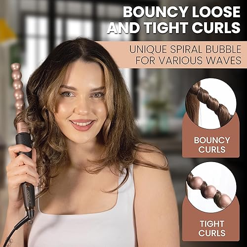 Miniatura 3 de AreWeLit Juego de rizador multiestilizador 6 en 1 con cepillo flotante 3D sin enredos, herramientas de peinado iónico de cerámica turmalina,