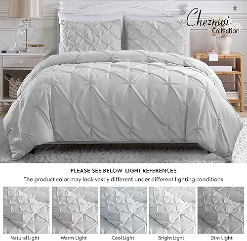 Miniatura 7 de Chezmoi Collection Berlin - Juego de edredón plisado tamaño King, 3 piezas (edredón y fundas de almohada), microfibra ligera para todas las