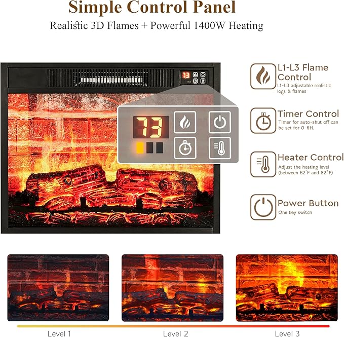 Chimenea Eléctrica LGHM 72" con Manto, Centro de Entretenimiento miniatura 7