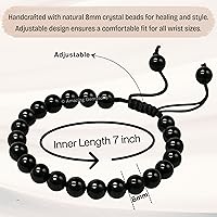 Vista 275 de Amazing Gemstone Crystal Bracelet for Women Men's Gifts - Protection Healing Crystal Bracelet - 8mm Gemstone Beaded Adjustable Bracelet Pulseras
