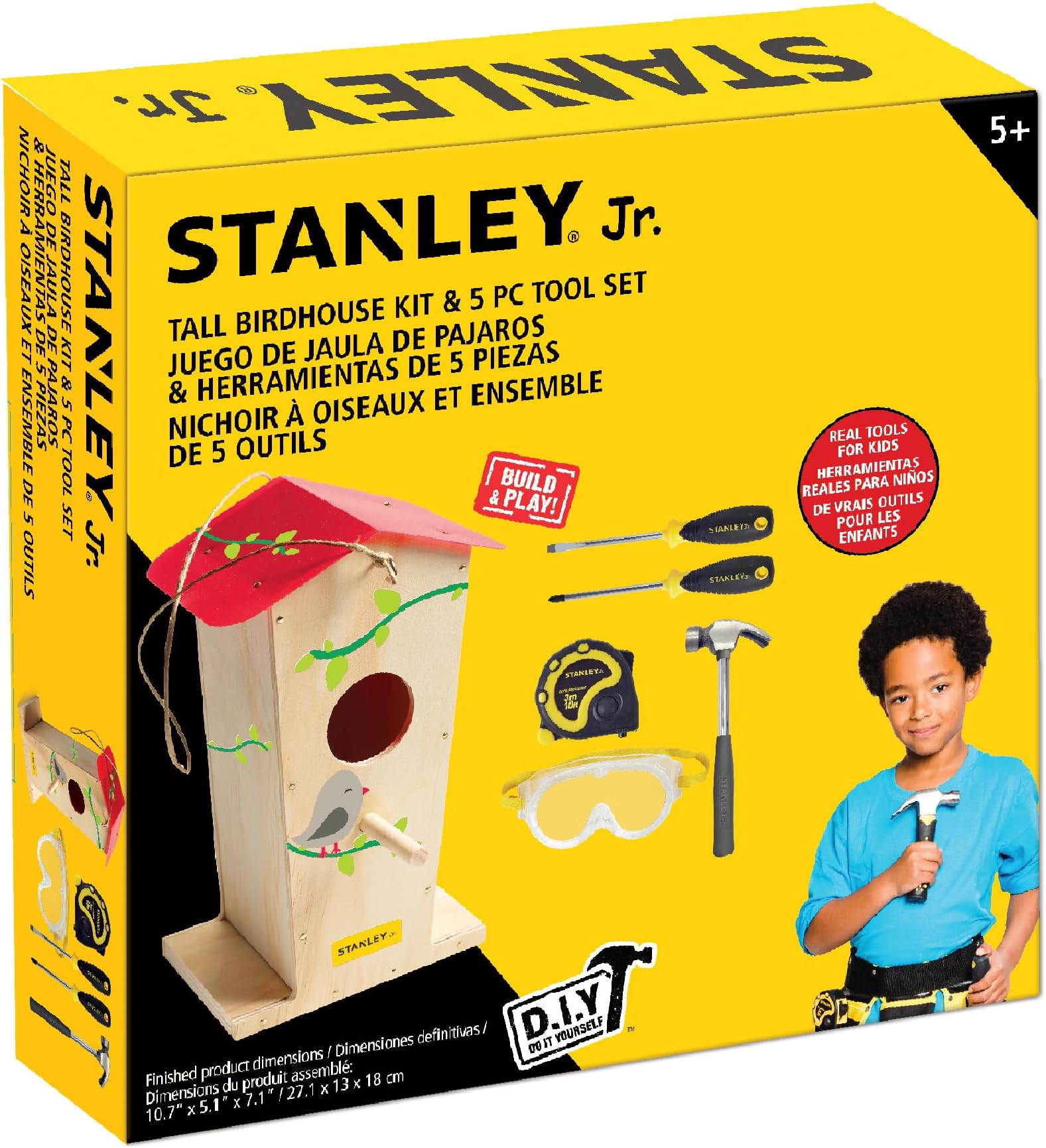 STANLEY Jr. Wooden Kit - Creative Arts and Crafts Set for Kids and Adults (Wooden Birdhouse (New))