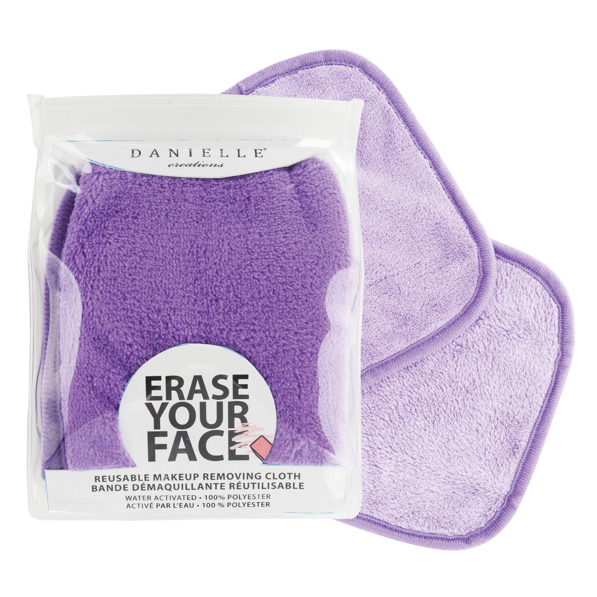 Danielle Creations Erase Your Face Eco Friendly Reusable Make Up Remover Cloth in Purple