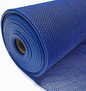 WLWLEO Drainage Flooring Mats Commercial Anti-Fatigue Rubber Matting 3x10 Ft Heavy Duty Non-Slip Floor Mats for Swimming Pool Shower Room Bathroom Garage Kitchen Patio,Blue,0.93M