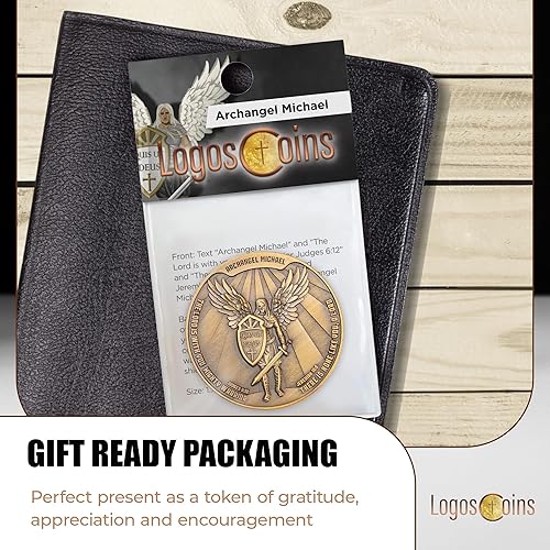 Miniatura 6 de Moneda de desafío de protección de Arcángel San Miguel ángel gaurdiano San Miguel patrón de los oficiales de policía El Señor está contigo guerrero