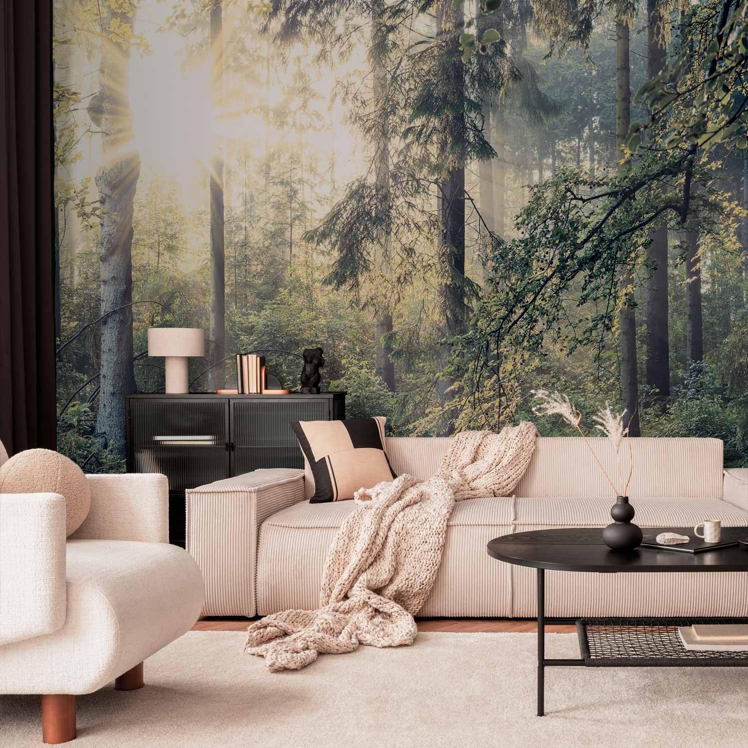 artgeist Wall Mural Forest 154x110 in - Peel and Stick Self-Adhesive Wallpaper Removable Large Sticker Foil Wall Decor Print Picture Image Design c-C-0032-a-d