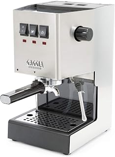 Gaggia Classic Evo Pro Espresso Machine - 9 Bar Extraction, Commercial Steam Wand, Made in Italy Brushed Stainless Steel