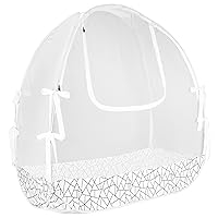 Vista 7 de Tienda de campaña para cuna de malla transpirable para evitar que el bebé salga trepando, toldo de red para cuna con cremallera de cierre automático