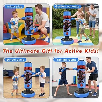 Punching Bag for Kids 130/150/165cm Inflatable Standing Boxing Bag