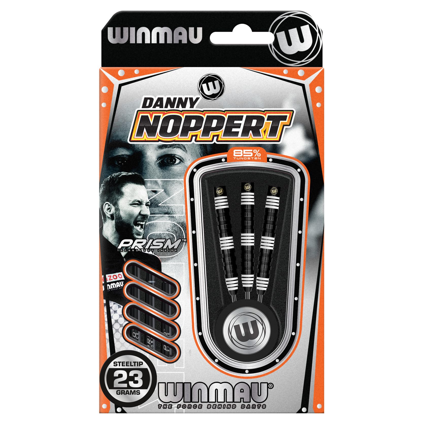 WINMAU Zestaw rzutek do darta – 85% Pro Series Professional z lotami i trzonkami do darta