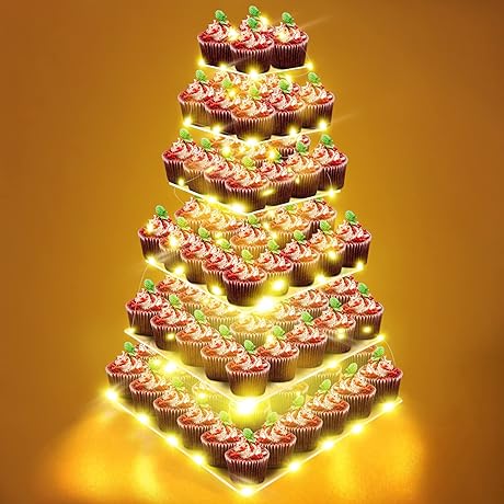 6 Tier Cupcake Stand Yellow - Light Up Your Parties