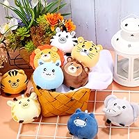 Vista 4 de Skylety 9 piezas de mini juguetes de animales de peluche a granel de 3.15 pulgadas, lindo llavero de peluche pequeño para niños, rellenos de bolsas