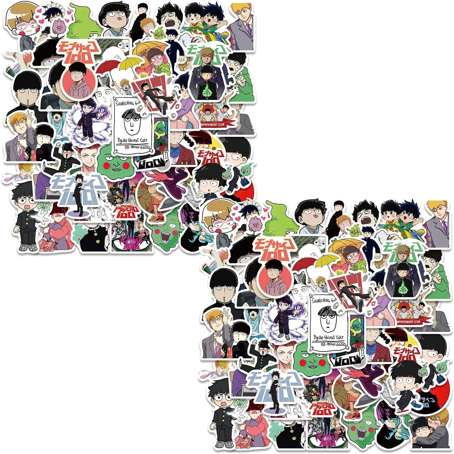 Mob Psycho 100 Stickers Set, Cartoon Reward Stickers, DIY Material, Suitcase, Guitar, Car, Bicycle, Water Bottle, Skating, PC, Children, Students, Gift, Birthday Gift, Gift