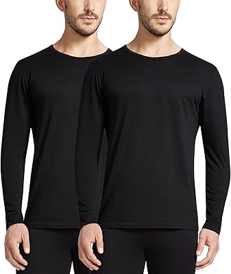 32Degrees Weatherproof Men's Thermal Shirt Base Layer (Pack of 2), S, Black