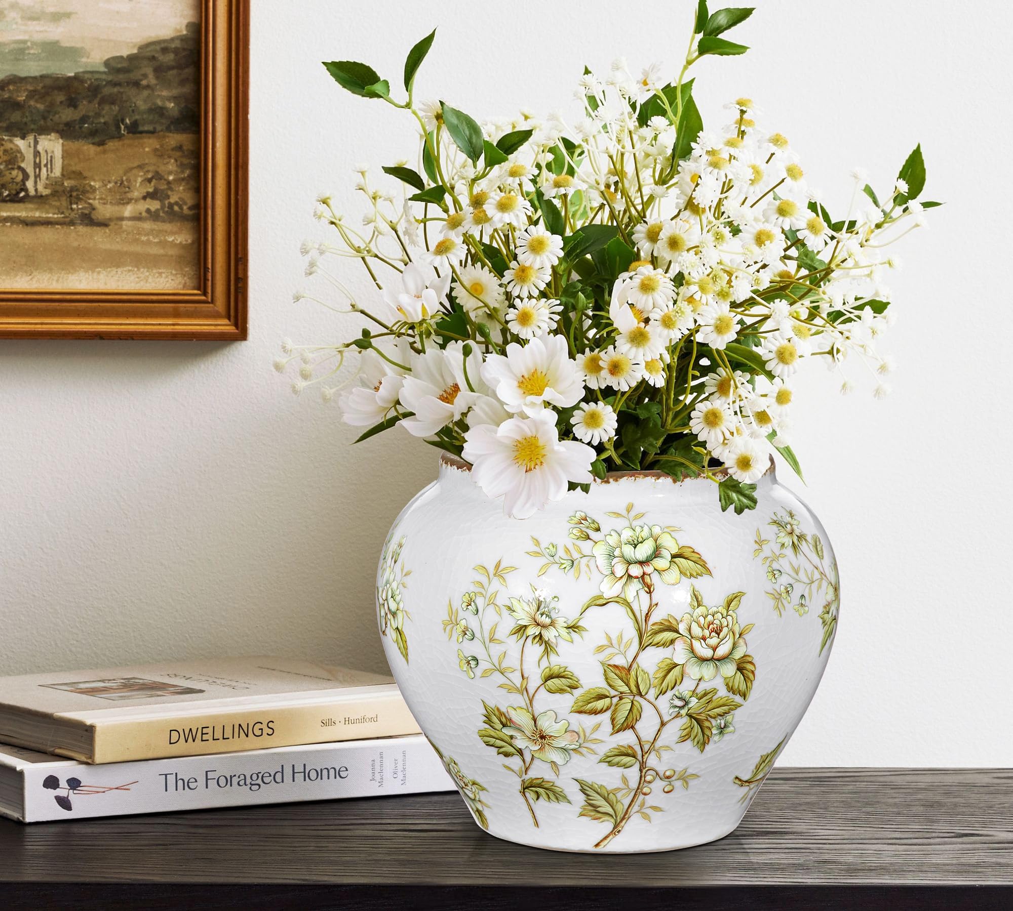 Hollyone Ceramiczny wazon glazurowany, 15 cm, dekoracyjny wazon na kwiaty, ręcznie robiona ceramika do dekoracji wnętrz, łazienki, świeżych kwiatów, sztucznych aranżacji kwiatowych, centralnego stołu