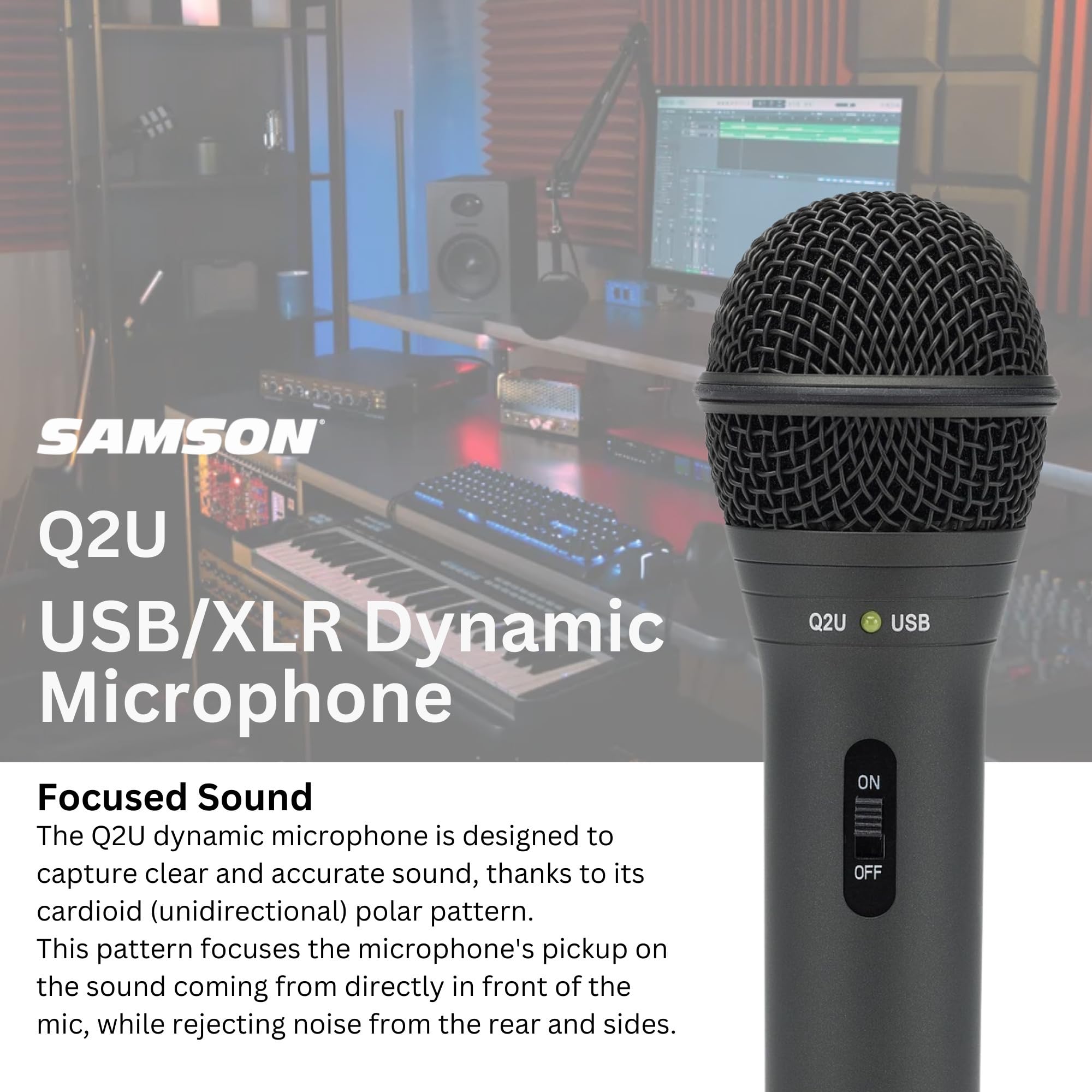Amazon | SAMSON Q2U 手持ちダイナミックXLR/USBマイクバンドル