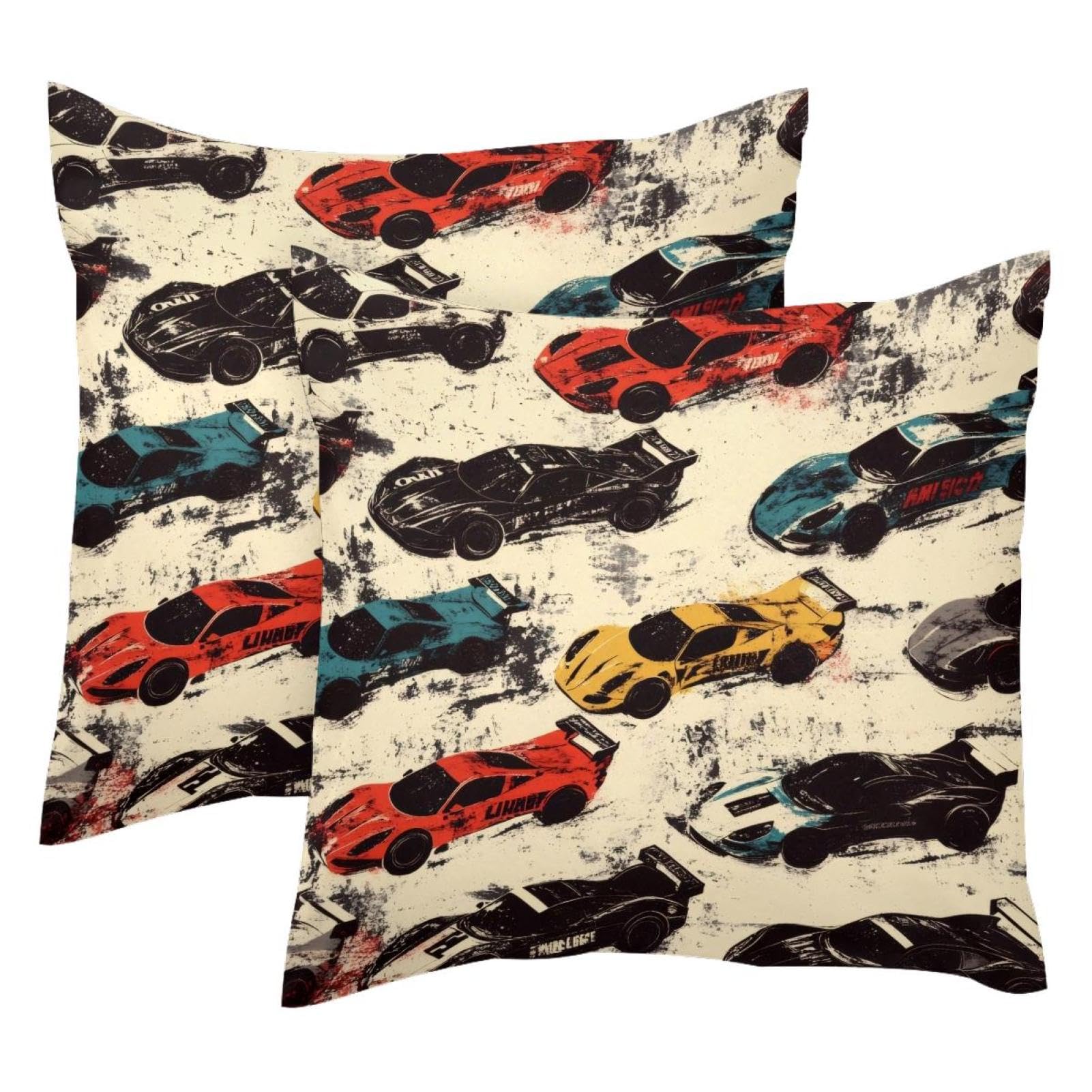 Fundas de cojín de carreras Cool Racing Cars de terciopelo 50x50 cm