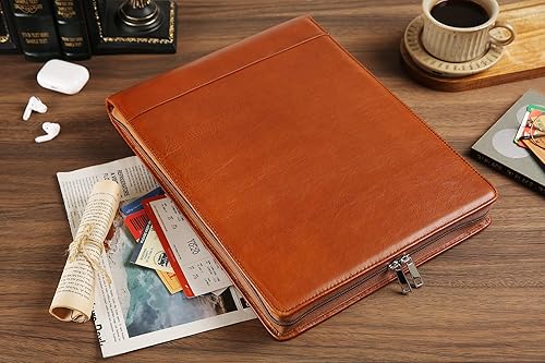 Miniatura 9 de Carpeta personalizada de cuero para cheques de negocios  Carpeta de cheques de 7 anillos grabada con soporte para libro de cheques para 3 por