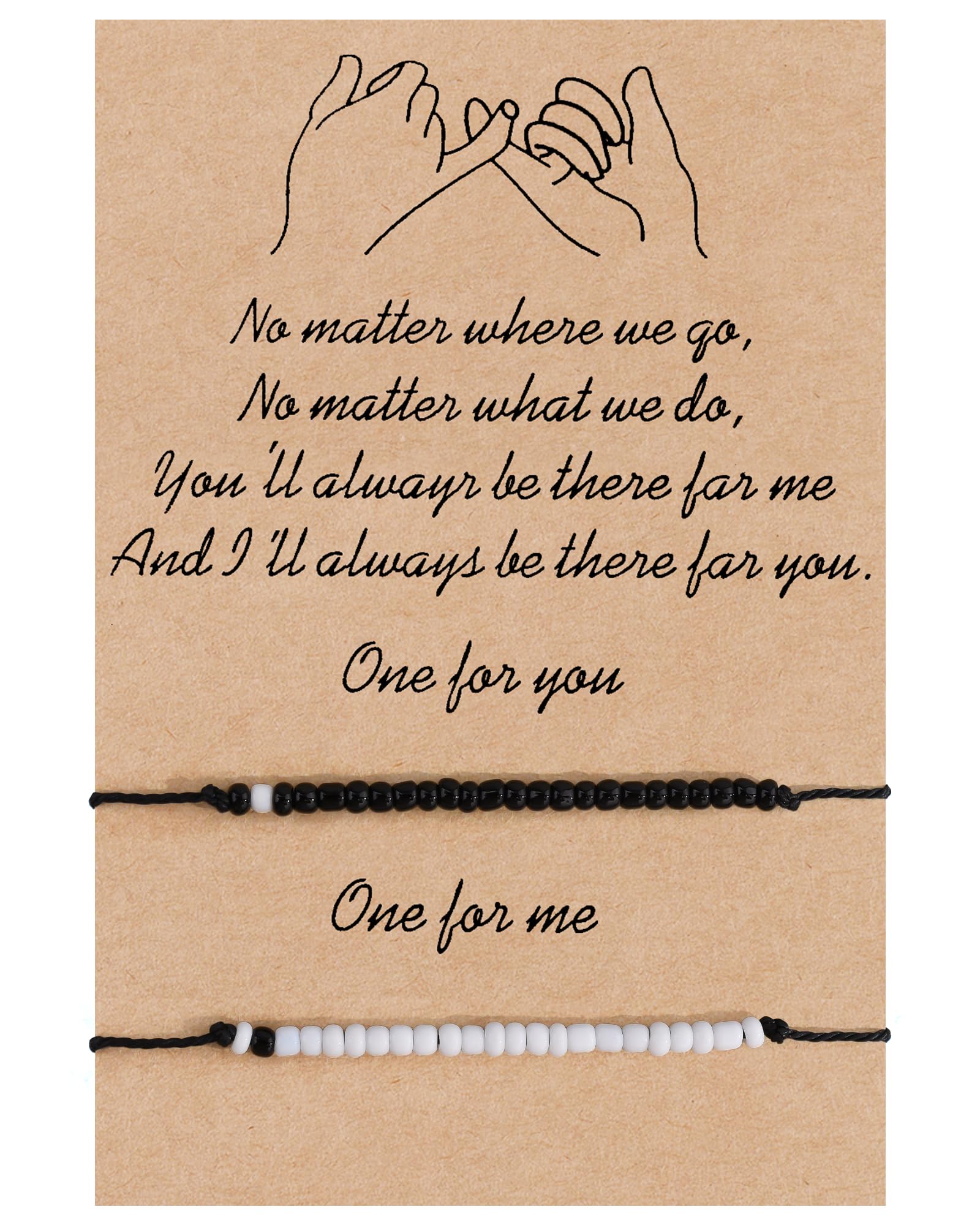 BOCHOI Pinky Promise Distance Matching Bracelets for Couples Best Friend