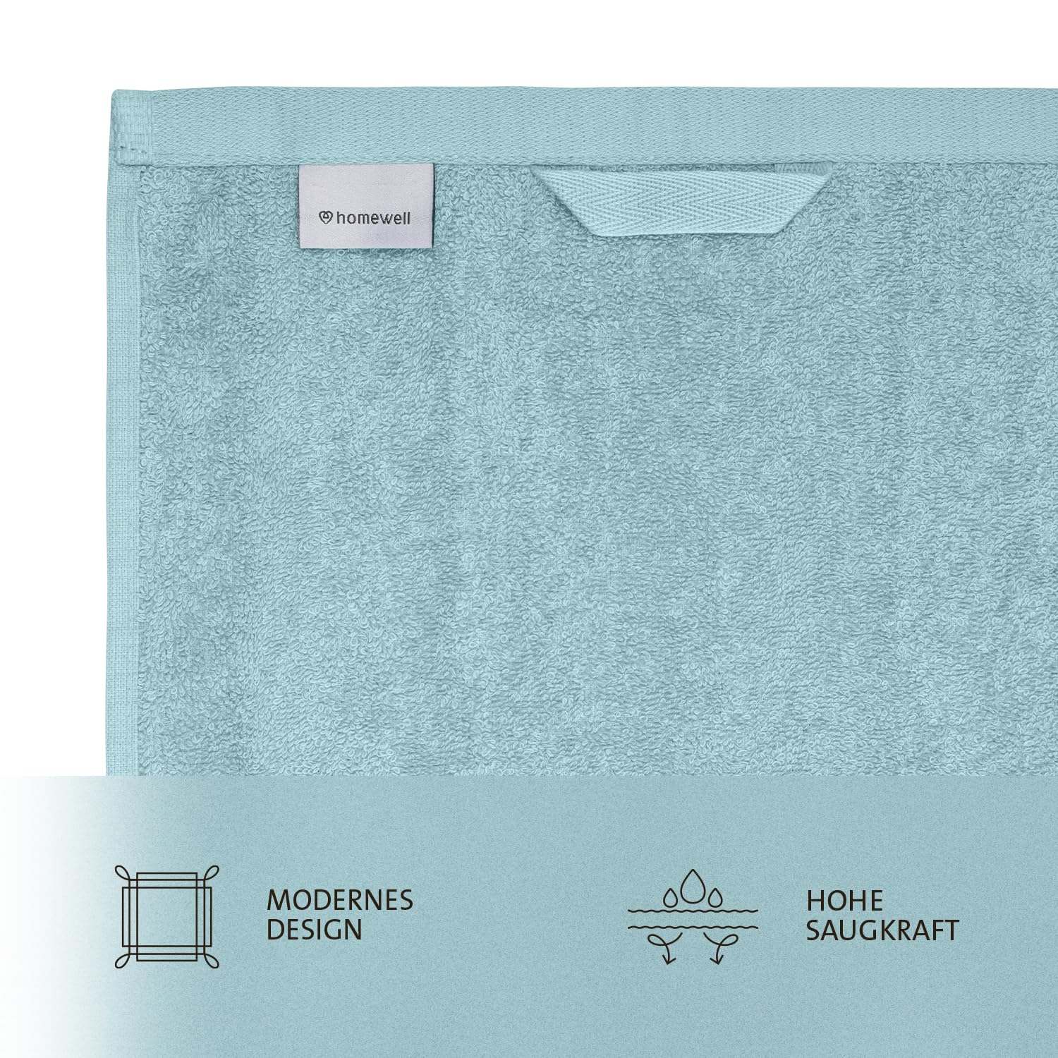 homewell Set di asciugamani morbido e assorbente, 100% cotone, Oeko - Tex 100 certificato