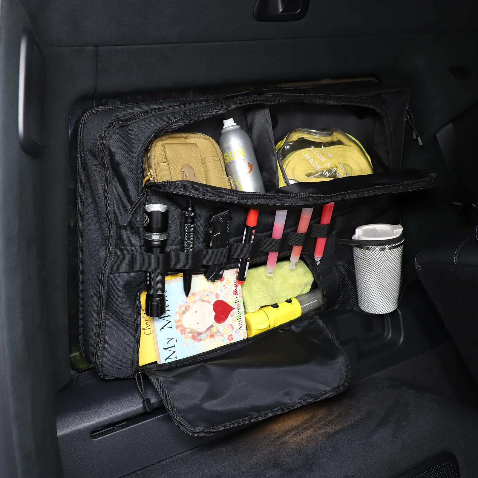 TOYCIDFG Car Rear Trunk Organizer Side Rack Trunk Storage Bag Compatible with Mercedes Benz G Class G350 G500 G55 G63 2019-2023, Car Accessorie Organizer Storage Panel (Left Side)