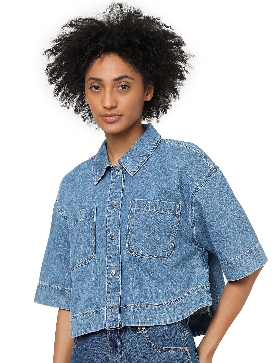 ONLY Onlcleo Life SS Crop DNM Shirt PIM Noos Onlcleo Life SS Crop DNM T-Shirt PIM Noos Femme (Lot de 1)