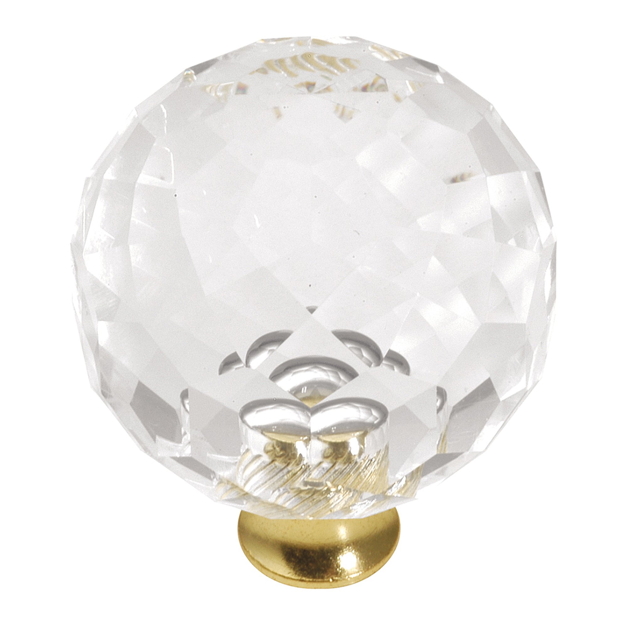 Hickory Hardware P35-CA3 35Mm Crystal Palace Crysacrylic Polished Brass Cabinet Knob