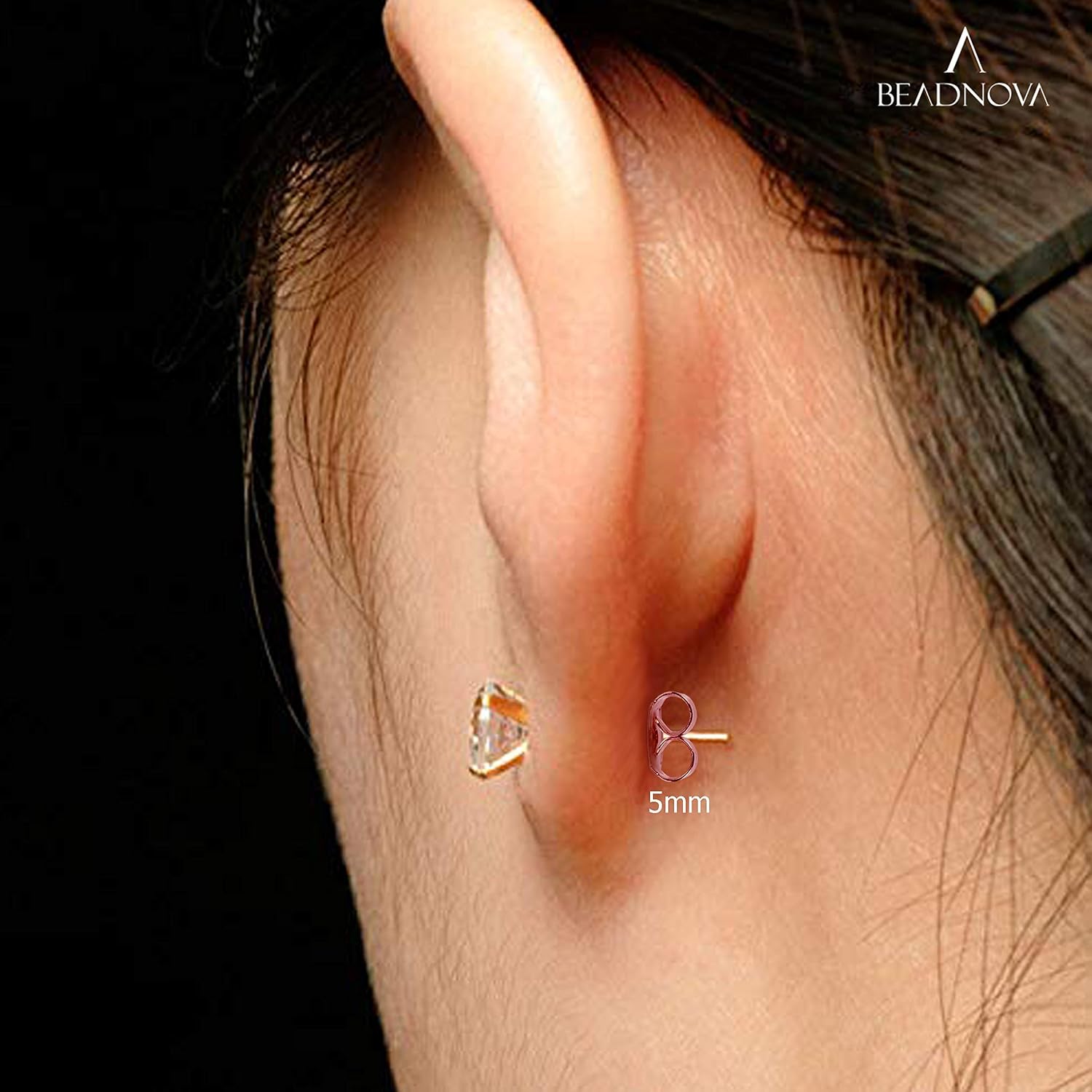 BEADNOVA Earring Backs Stainless Steel Earring Backings for Studs Hypoallergenic Surgical Locking Ear Stud Backs for Posts (120 pcs)
