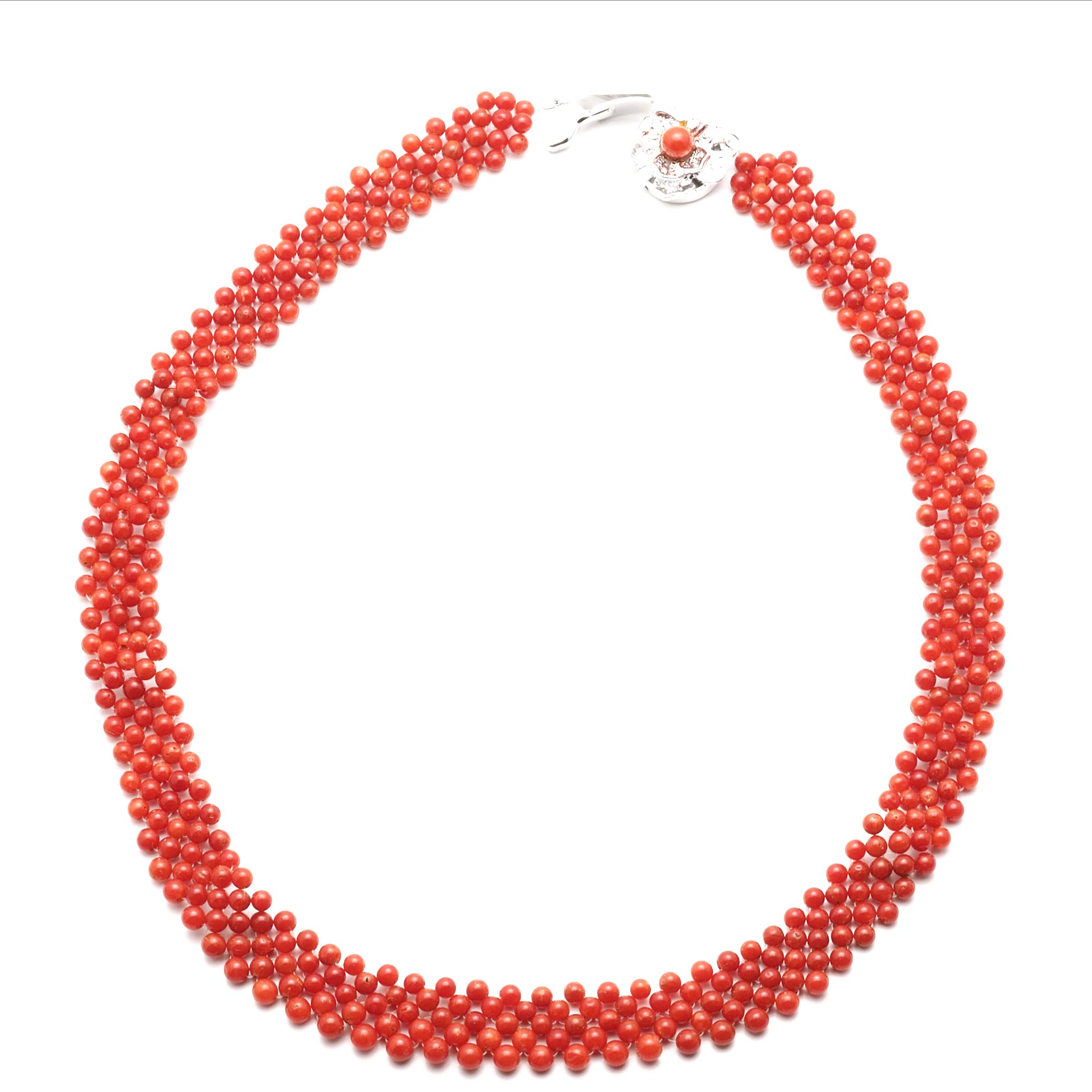 Amazon | [K.jewel] 胡渡珊瑚 編み込み チョーカーネックレス 38cm 