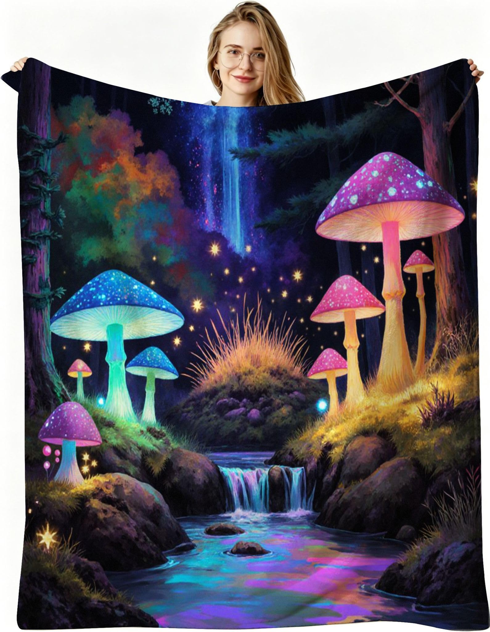 Wohn- & Kuscheldecken 240x260 cm, Lila Pilz, AQ3036