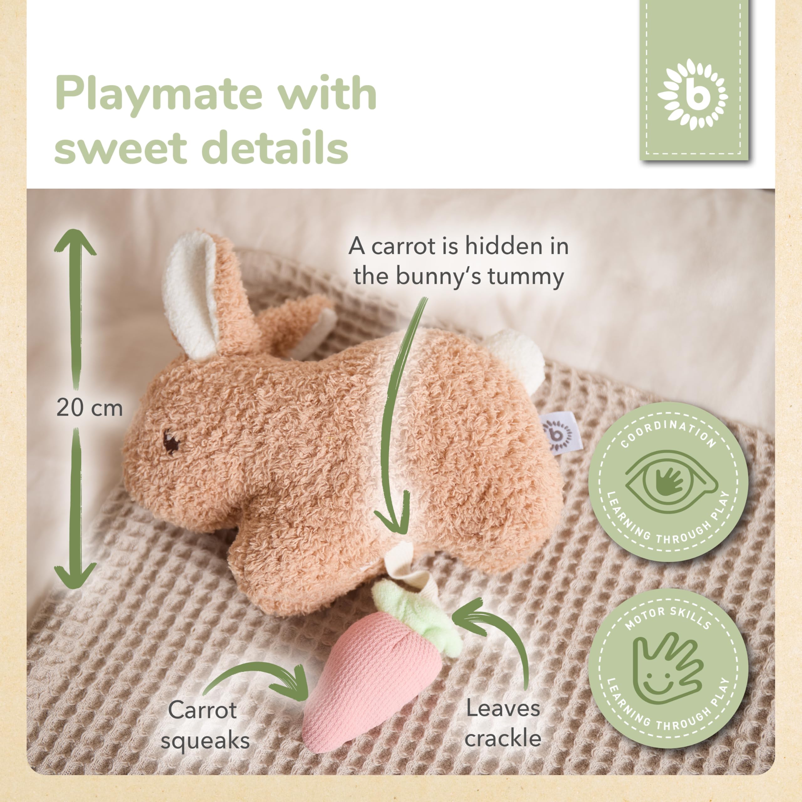 BIECO cuddly toy bunny Fine made of bouclé, Rabbit Fine, 9 cm - Image 3