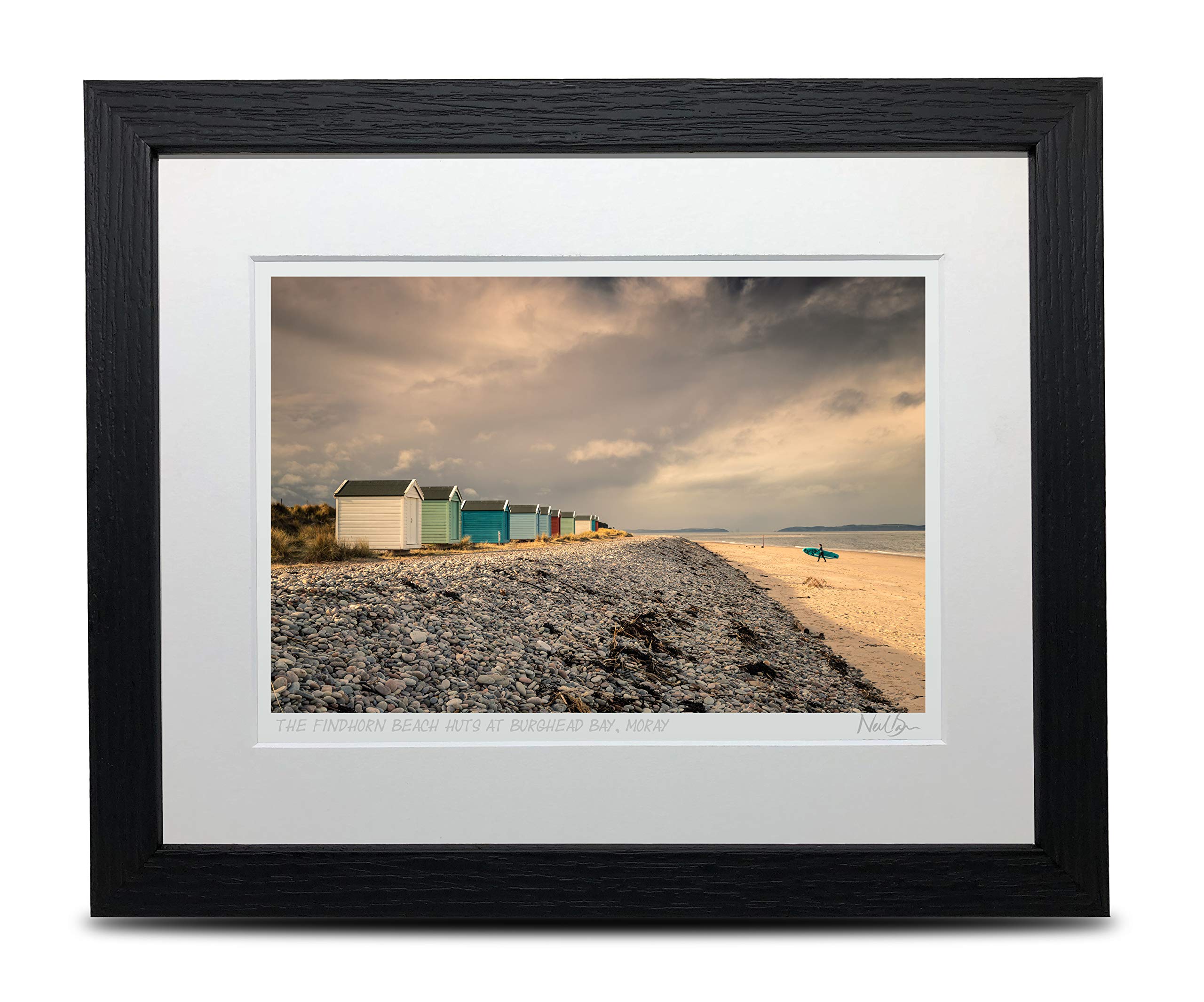Findhorn Beach Huts, Burghead Bay, Moray, Scotland - 8x10 inch Framed or Unframed Scottish Fine Art Photo Print by Neil Barr of NB Photography