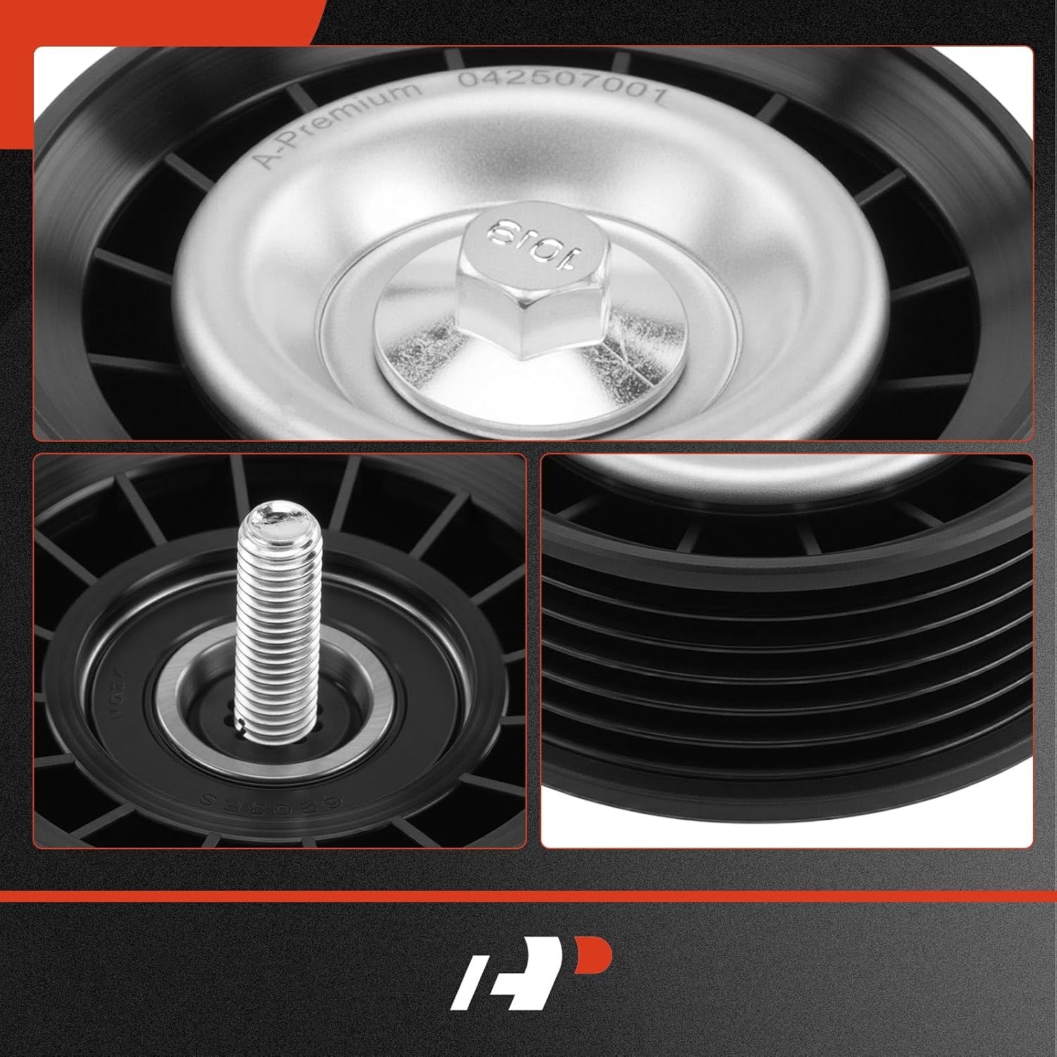 A-Premium Belt Idler Pulley Compatible with Mercedes-Benz C300 C350 C400 C43 C450 CLS400 & E300 E350 E400 E43 E450 & GL450 GLC43 & GLE350 GLE400 GLE43 GLE450 GLE550e & GLK350 GLS450