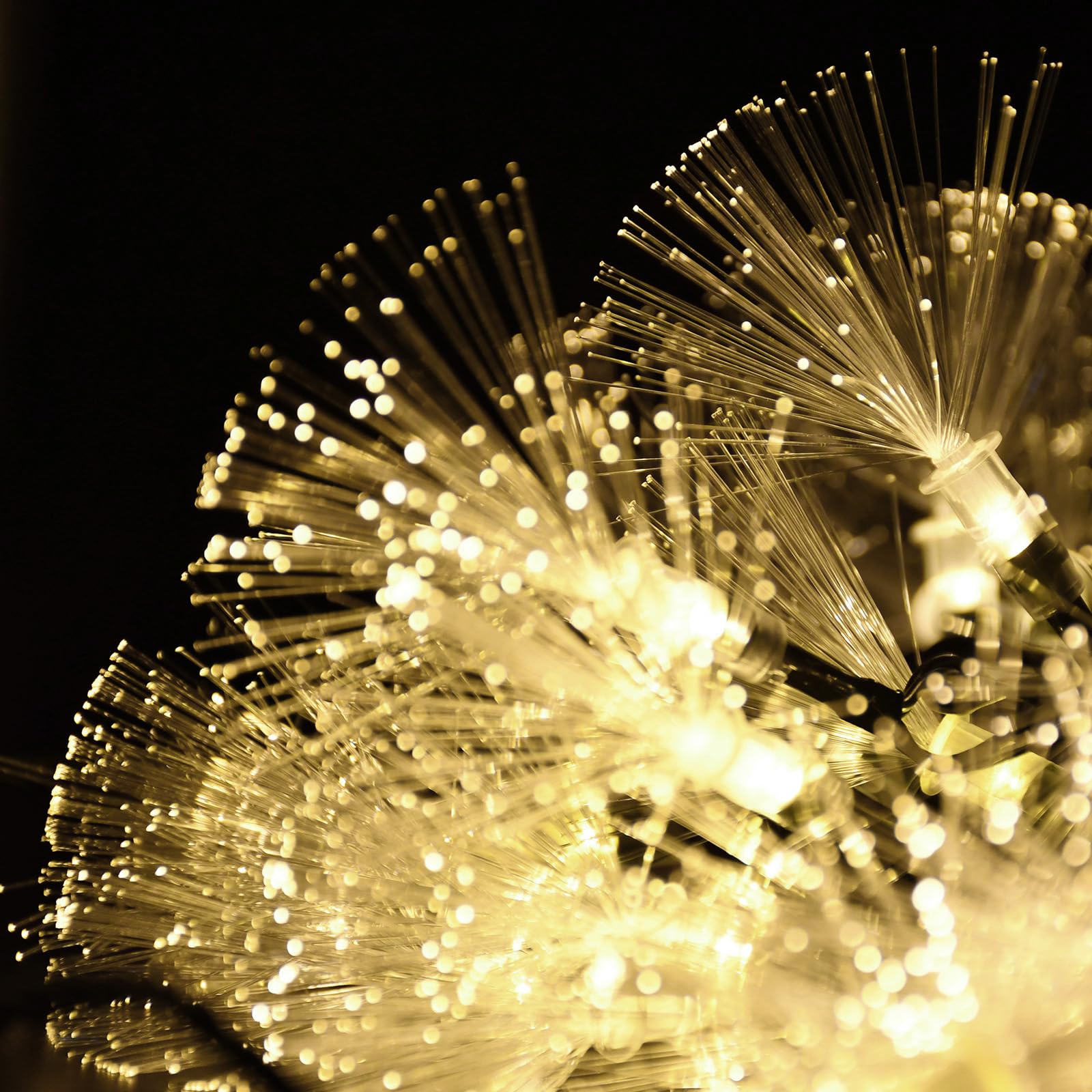 Guirlande lumineuse en fibre optique avec 80 LED - 10 m - Pour mariage, arbre de Noël, jardin, terrasse, décoration de fête (blanc chaud)