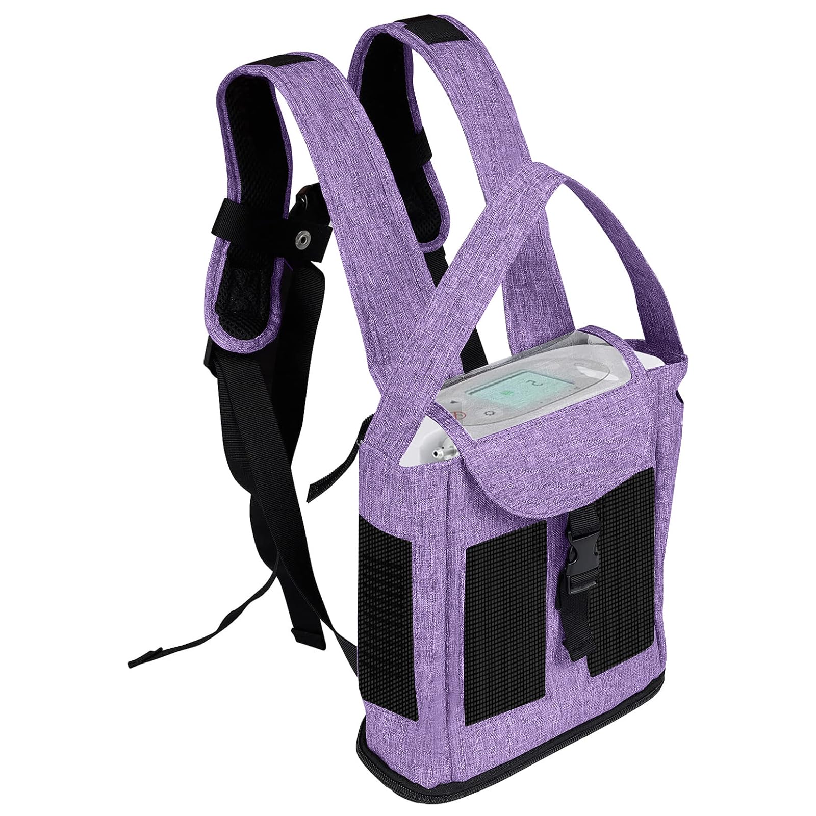 Water Resistant Oxygen Backpack,Lightweight Portable Oxygen Concentrator Backpack for G3 Unit,Breathable & Comfortable POC Carrying Bag with Mesh Panels (Purple)