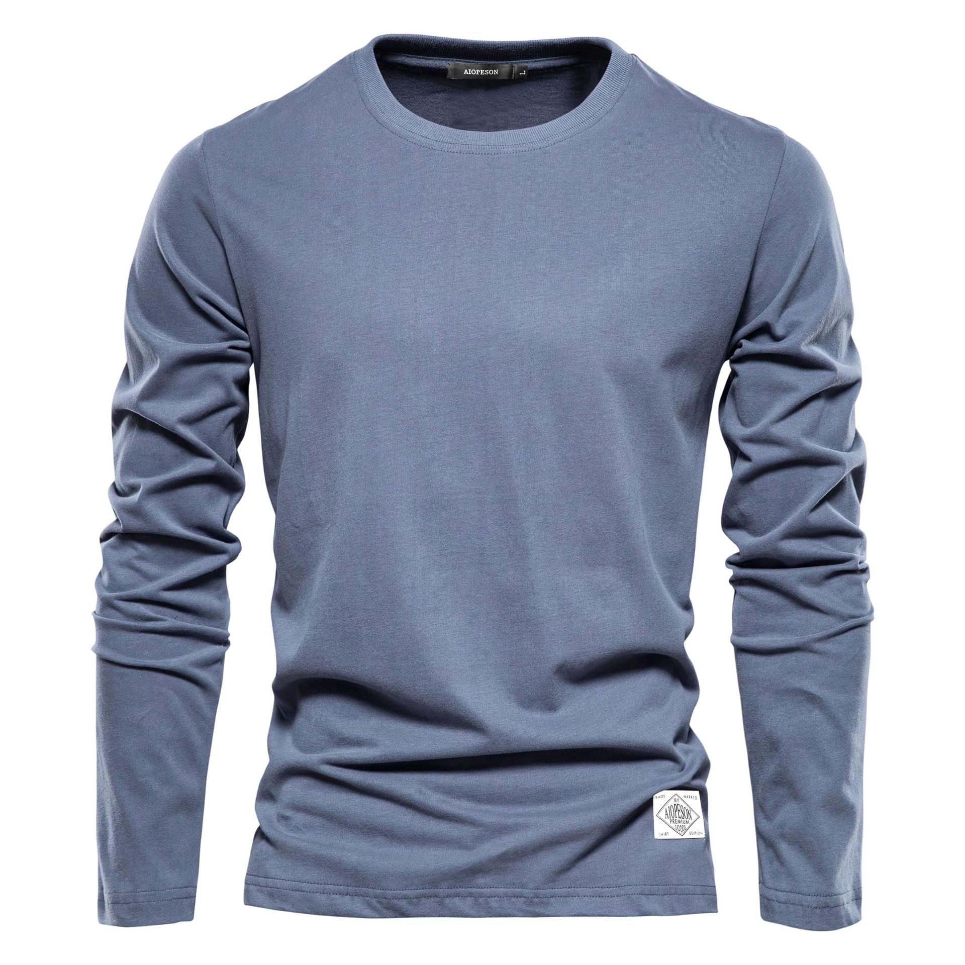 Męska koszulka wiosenna i jesienna męska koszulka z długim rękawem modna codzienna kurtka sportowa z okrągłym dekoltem Bottoming Shirt Top