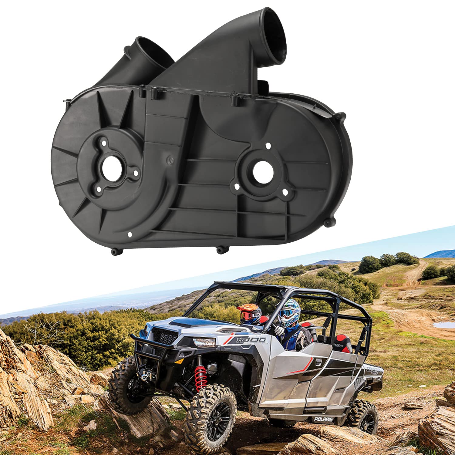 HAKA TOUGH UTV Inner Clutch Variator Cover, CVT Air Guide Clutch Belt Plate Transmission Housing Inner Cover for 2014-2020 Polaris RZR Ranger General Accessories,Replace OEM#2635158,2635822,2634229