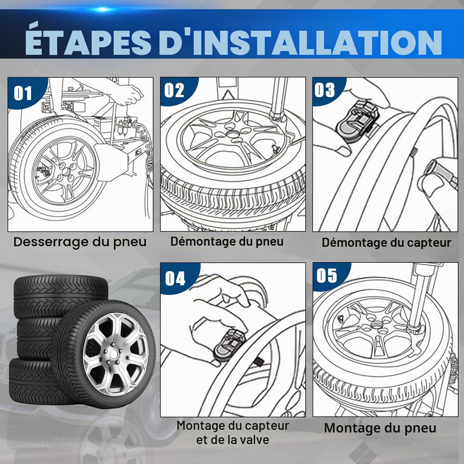 Capteur de Pression des Pneus Compatible avec Range Rover Sport Evoque LandRover Discovery RDKS TPMS Compatible avec Jaguar F-Pace I-Pace XE XF XJ GX631A159AA LR070840-4 Pièces