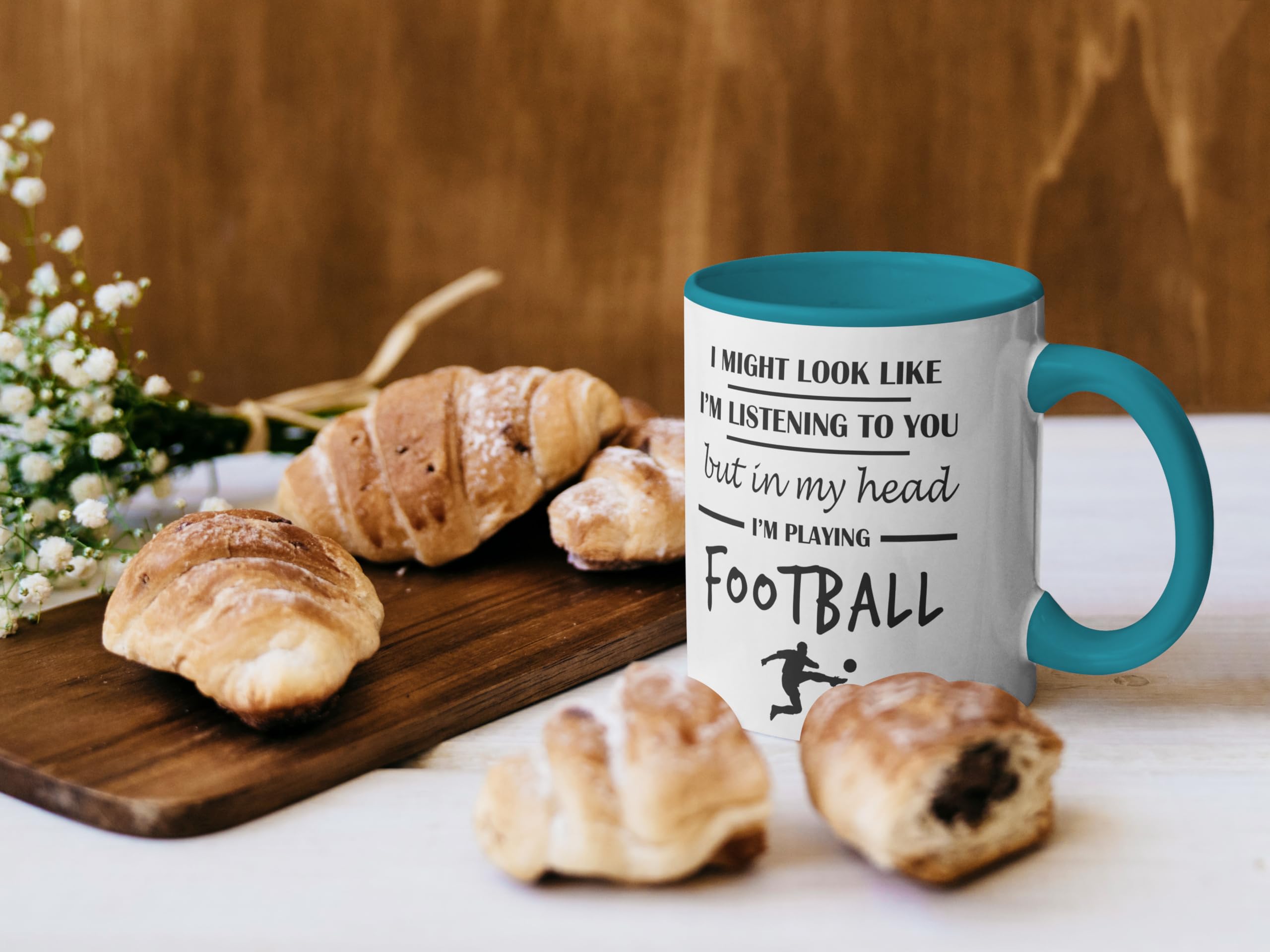 Stuff4 Football Gifts, in My Head I'm Playing Football Mug, Funny Gift for Footy Players Footie Lover Presents - Image 2