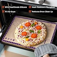Vista 49 de Tapete de silicona, 28 x 20 pulgadas, extra grande, antiadherente, para hornear, con medición, tapete grueso reutilizable para mostrador de hojas