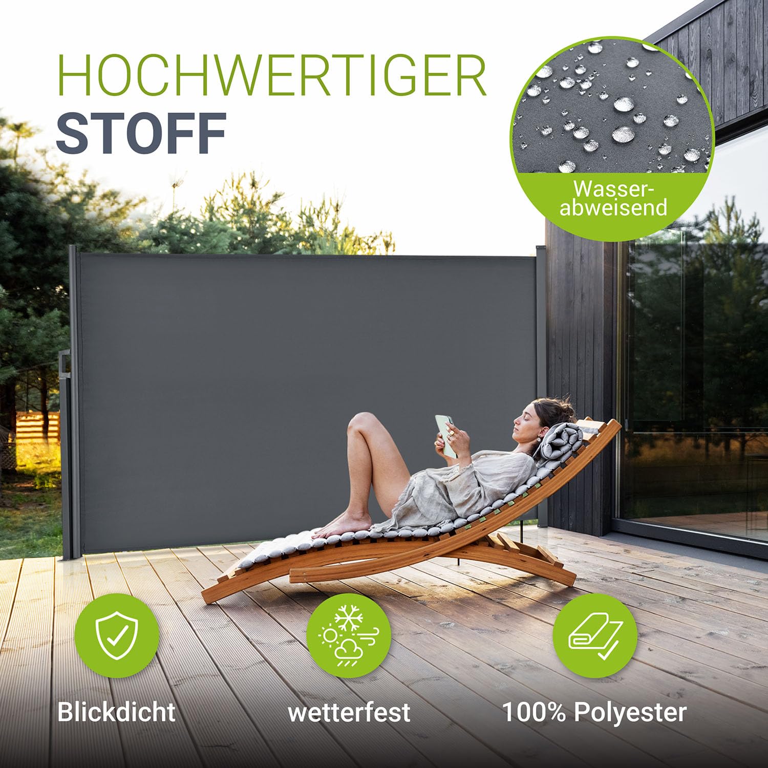 KESSER® zijluifel uitschuifbaar zonnescherm 300 x 200 cm KESSER® zijluifel uitschuifbaar zonnescherm 300 x 200 cm