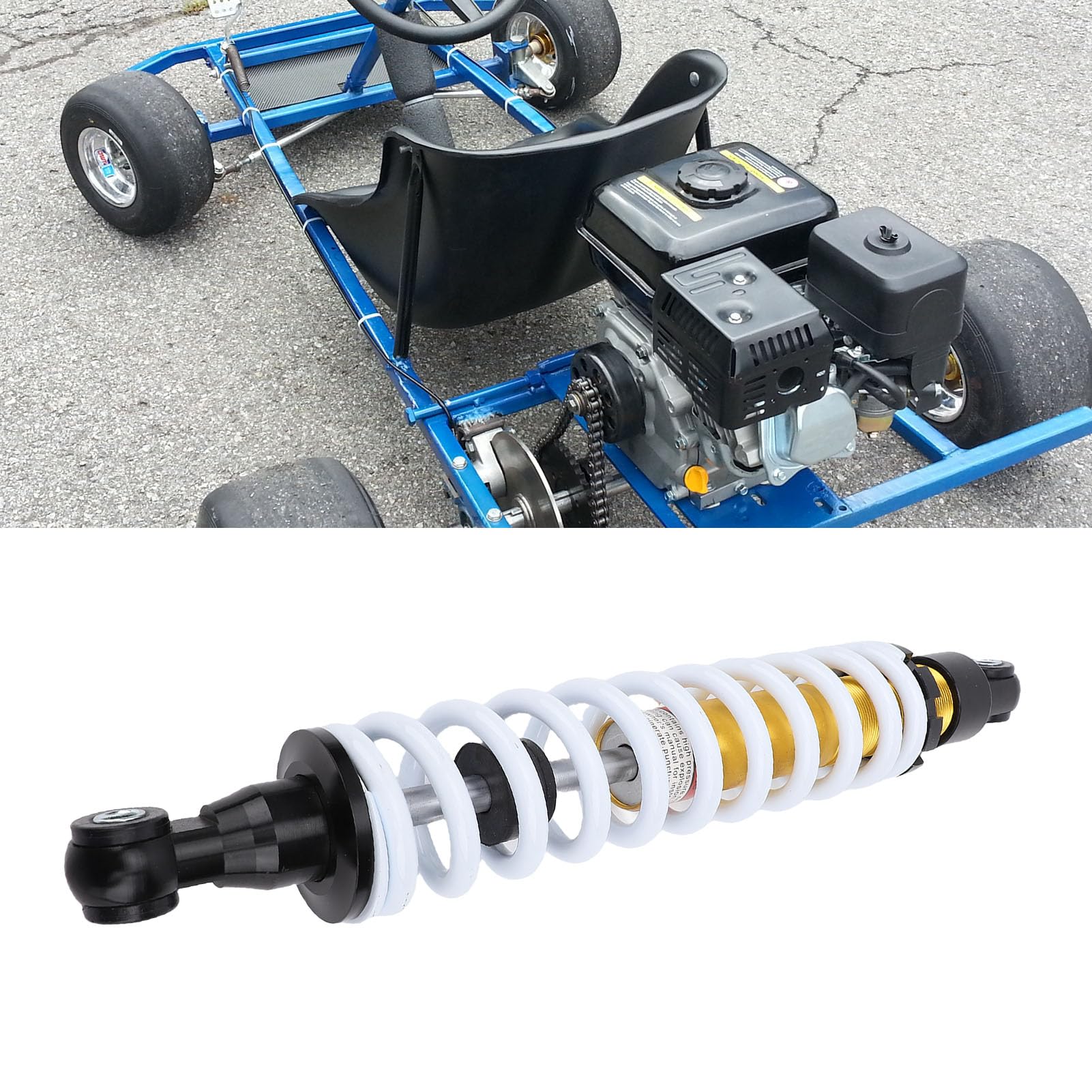 Hochleistungsschockdämpfer 400 Mm Loch Abstand 10 Mm Durchmesser Federverstellbares Dämpfung für ATV UTV Quad Dirt Bike Go Kart Scooter