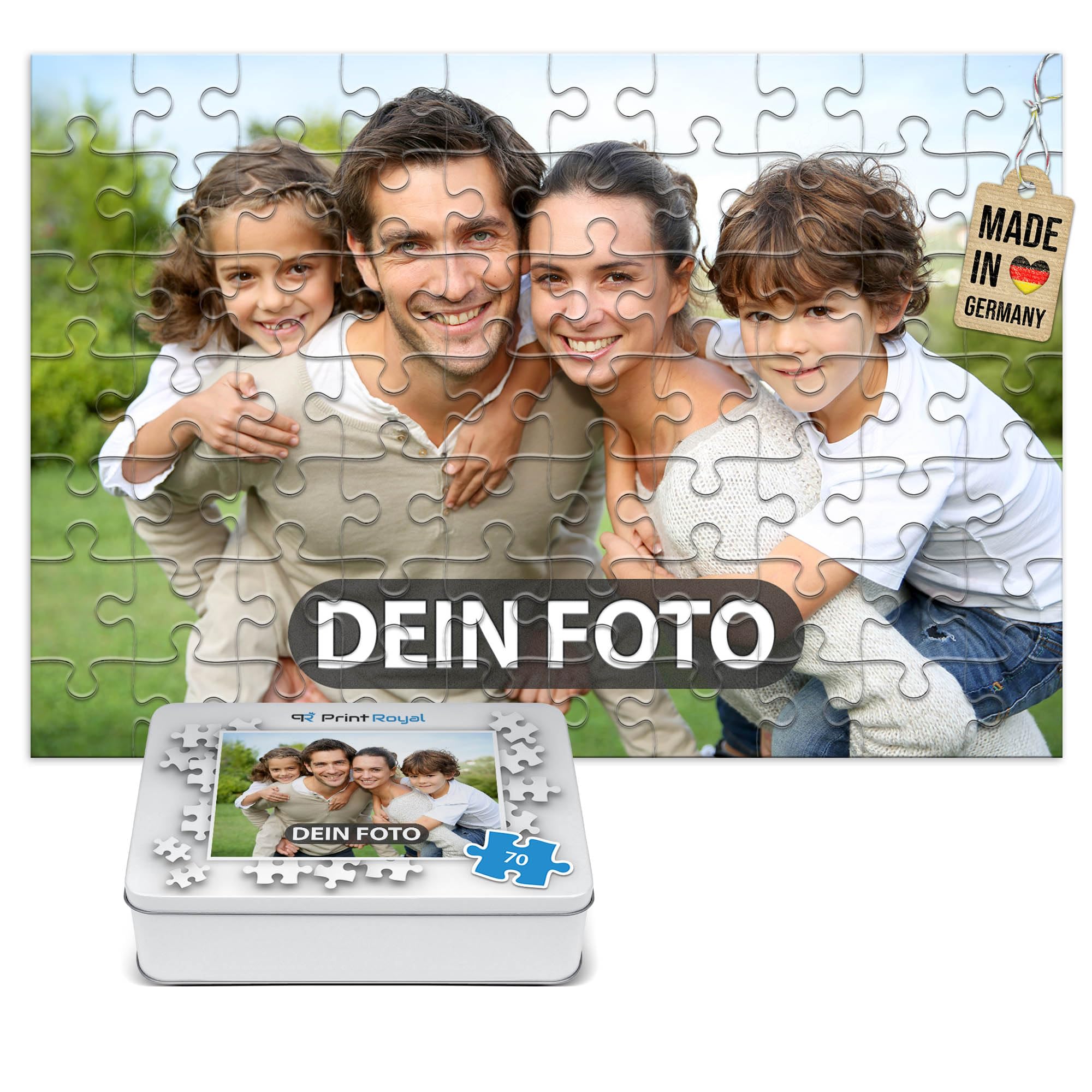 Foto-Puzzle 24-2000 Teile/inkl. Verpackung/mit eigenem Bild Bedrucken Lassen - 70 Teile, Metalldose