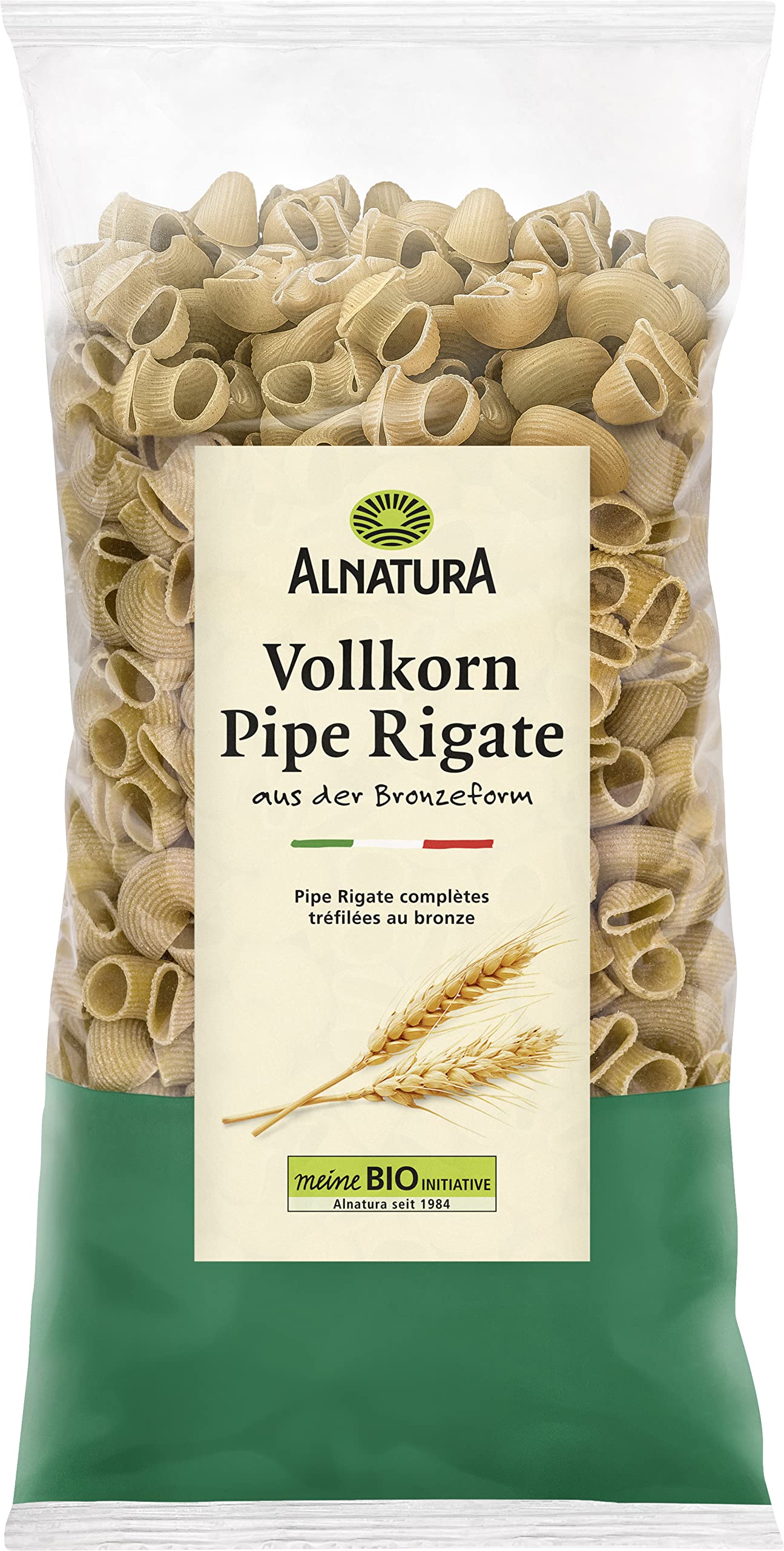 Alnatura Bio Vollkorn Nudeln Pipe Rigate, vegan, 500 g