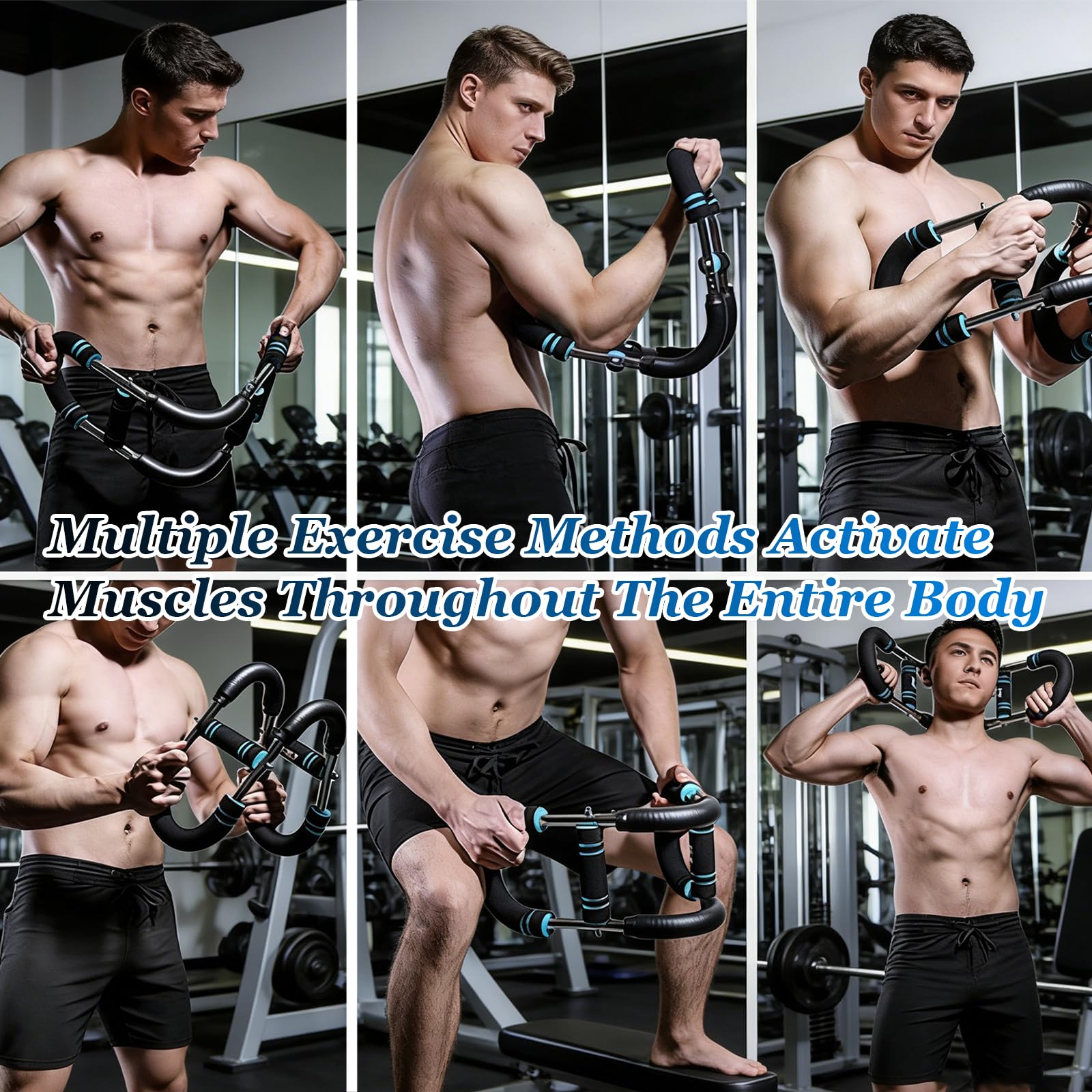 Twister Armtrainer, Verstellbares Brust Trainingsgerät & Muscle fit Gerät (30-50 kg), 3 Stufen Portable Power Twister Stange mit Abnehmbarem Design für Home Gym, Büro & Reise