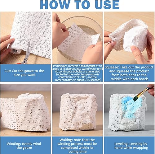 Miniatura 5 de Rollos de tela de yeso, rollos de vendajes de gasa de yeso, tiras envolventes para moldes de paisajes moldeados para vientre, fabricación de