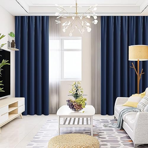 Miniatura 9 de CUCRAF Cortinas opacas de 96 pulgadas de largo, paneles de cortina para ventana, oscurecimiento de habitación, bolsillo para barra, cortinas sólidas