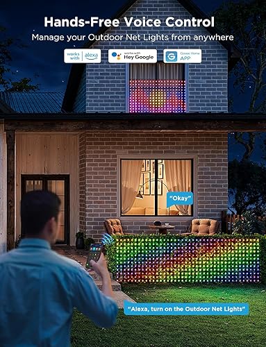 Miniatura 7 de Govee Luces de red para exteriores, 2.8 x 9.4 pies con funciones RGBIC y bricolaje, 480 luces LED de red inteligentes con 64 modos para decoración