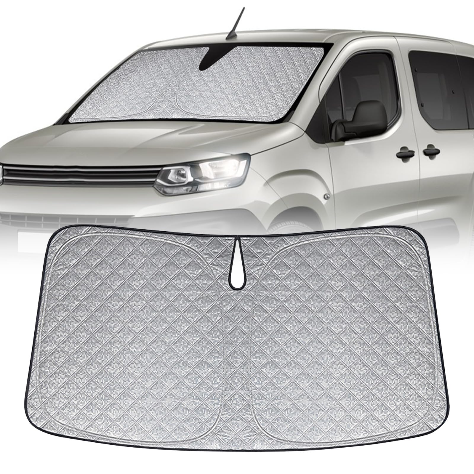 Parasole per Parabrezza Sostituzione per Citroen Berlingo K9 2018-2024, Pieghevole Parasole per Parabrezza Auto, Visiera Parasole per Parabrezza Anteriore Auto per Bloccare Il 99% Dei Raggi UV