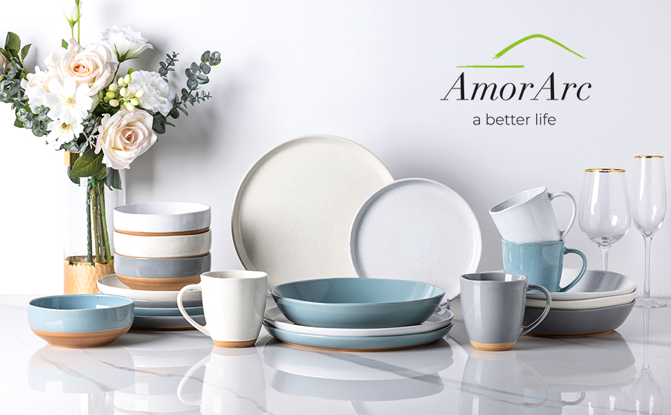 Amazon.com | AmorArc Ceramic Dinnerware Sets for 8, 24 Pieces